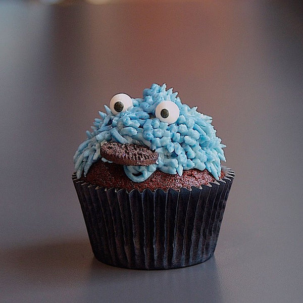 Blue Cookie Monster Cupcake